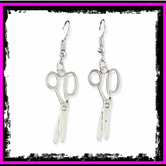 New Sterling Silver Handmade Punk Scissor Drop Earrings Minimalist Earrings - Picture 8 of 10